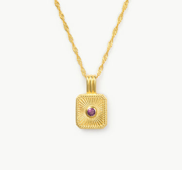 Náhrdelník s přívěskem Zodiac & Birthstone – Vodnář / Ametyst